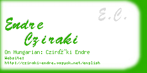 endre cziraki business card